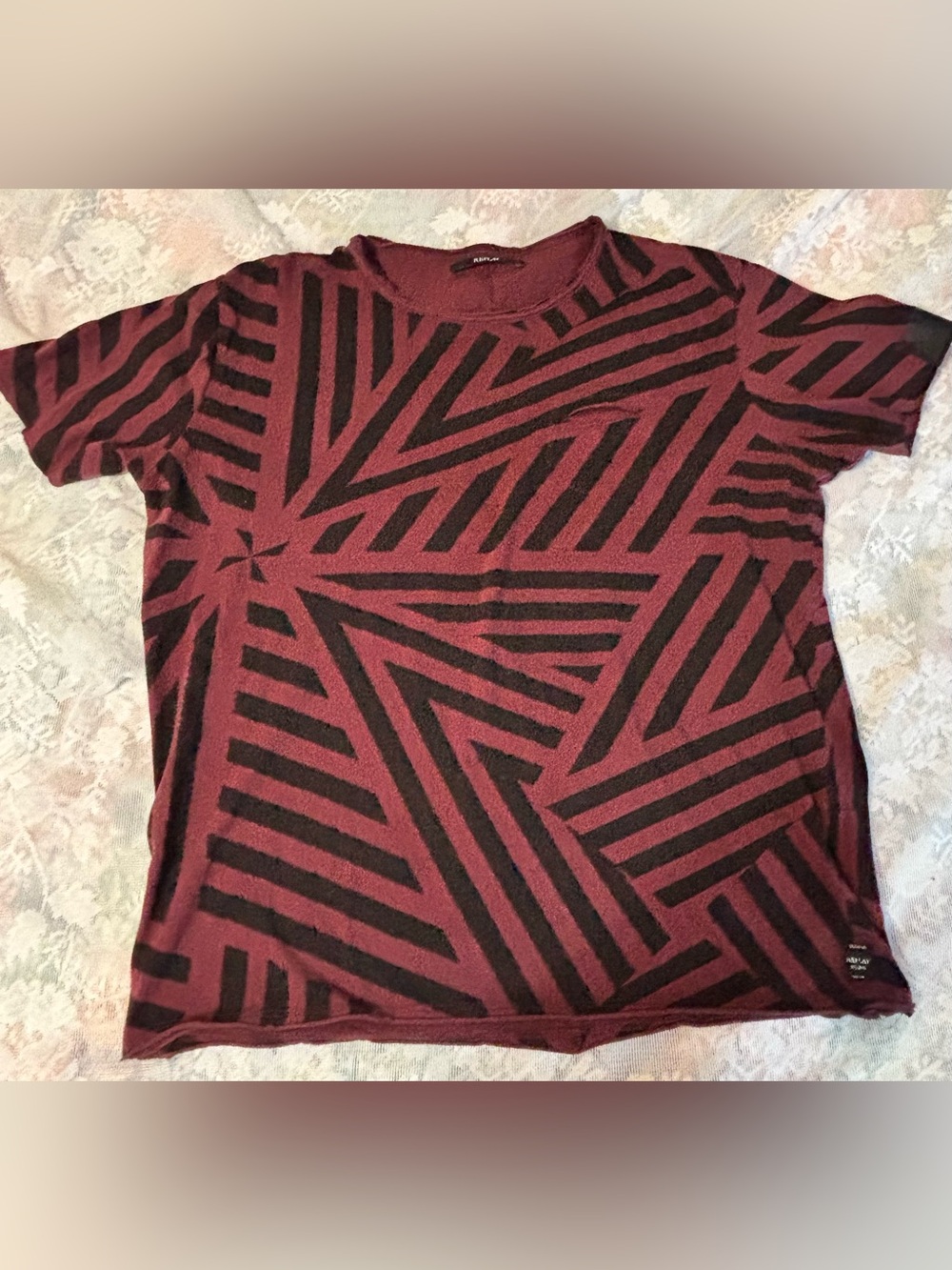 Replay men/women geometric all-over print graphic T-shirt